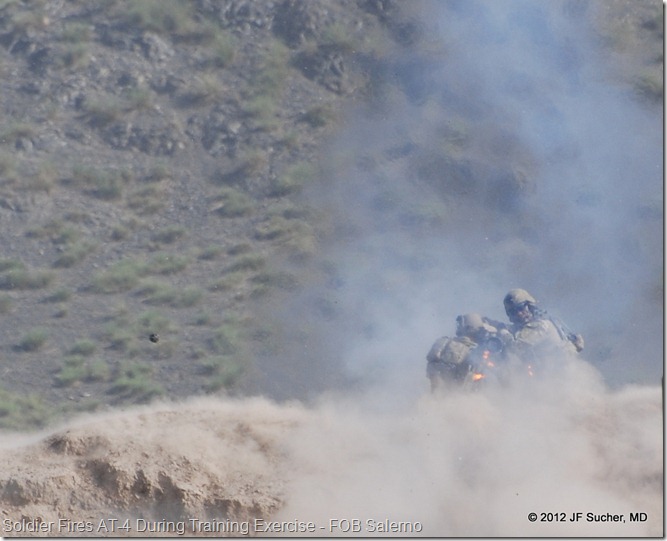 Soldier Fires AT-4 During Training Exercise - FOB Salerno