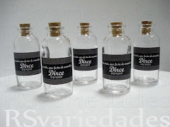 Vidrinho personalizado
    : R$ 3,50 - personalizado cheio  / cento: R$330,00.
    : R$ 2,50 - personalizado vazio / cento: R$230,00.
    : min. 40 unids para ambas as opções.
    : Medidas= 8x3cm.
    : Capacidade= 40ml.
    : Opcional lacinho de cetim no gargalo: R$ 0,50 unid.