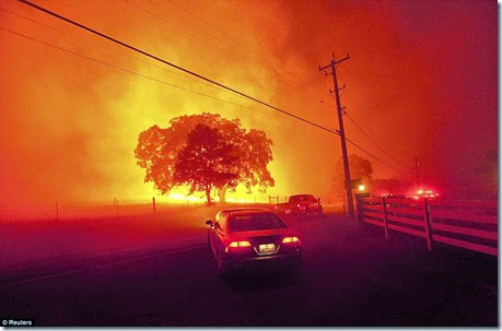 Residents flee as winds whip flames from the Morgan fire along Morgan Territory Road near Clayton, California, September 9 - Copy Residents flee as winds whip flames from the Morgan fire along Morgan Territory Road near Clayton, California, September 9 - Copy