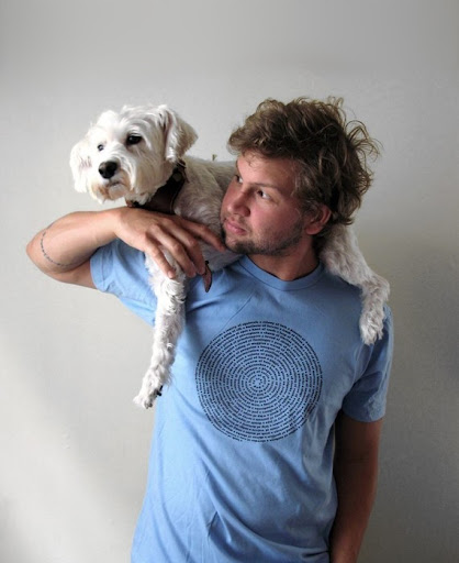 Albie found a great shoulder to lean on in his adoptive human, who also moonlights as a T-shirt model! Albie found a great shoulder to lean on in his adoptive human, who also moonlights as a T-shirt model!