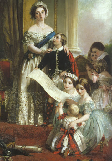 The young Queen Victoria and her children by John Calcott Horsley.