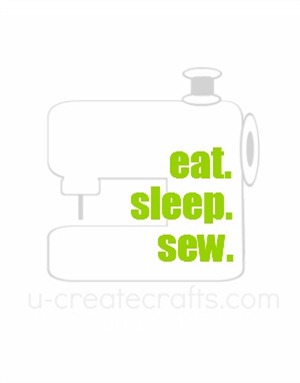 Free Printable Eat. Sleep. Sew. {green}