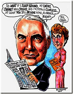 Warren & Florence Harding political toon