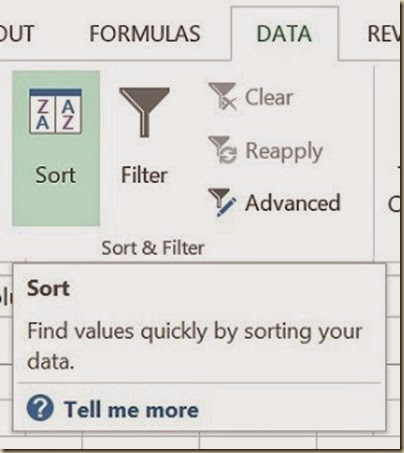 Sorting Multicolumn Data in Excel - Data Sorting Tool Location Under Data Tab Sorting Multicolumn Data in Excel - Data Sorting Tool Location Under Data Tab