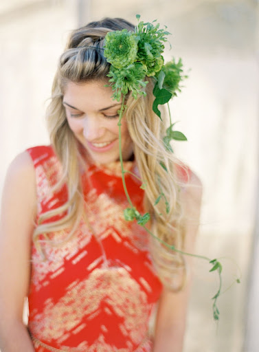Italian ranunculus and passion vine would look pretty in your bridesmaids' hair.