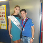 Giuseppe con miss Italia nel Mondo  testimonial di una azienda cosmetica