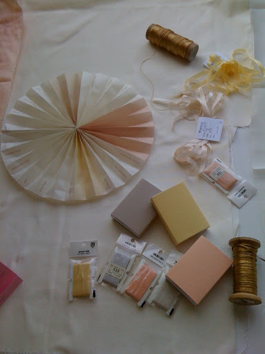 Here we're testing different background fabric colors for the opening shot.