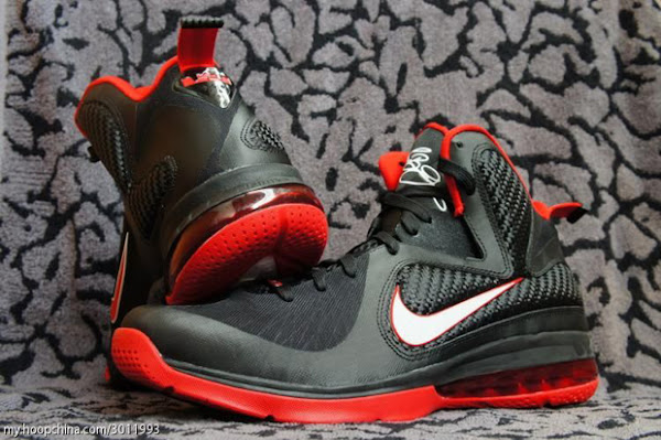 Fresh Look at Nike LeBron 9 in Black White and Red of course