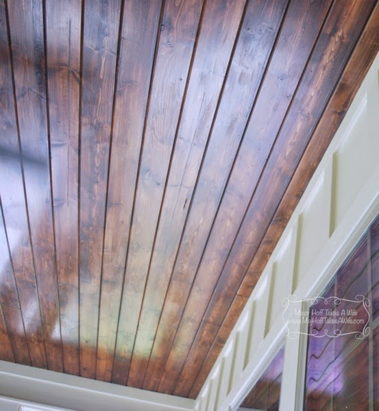 planked stained wood ceiling on sun porch.jpg Planked stained wood ceiling on sun porch