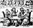 Mylius Philosophia Reformata Fig 10 Four Grades Of Fire Four Women With Solar Heads Sit At A Table