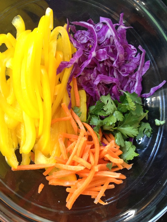 Asian Noodle Salad Prep