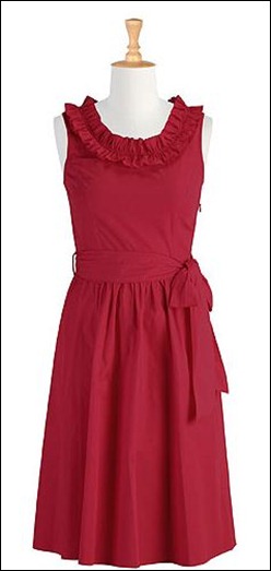 Ruffle Neck Cotton Dress Ruffle Neck Cotton Dress