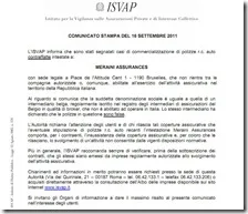 Comunicato ISVAP del 16 settembre 2011