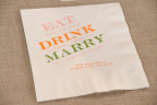 This cocktail napkin save-the-date is so creative.