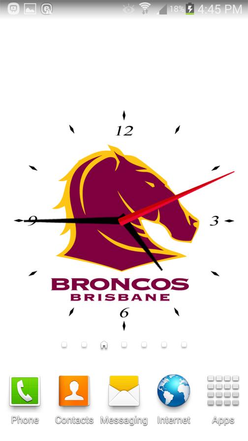Android application Brisbane Broncos Analog Clock screenshort