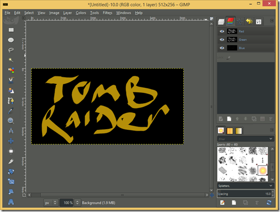 GIMP screenshot with finished Logo GIMP screenshot with finished Logo