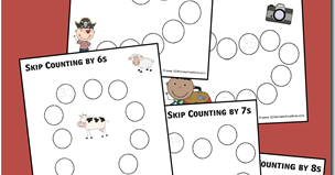 FREE Math Worksheets - Skip Counting Paths