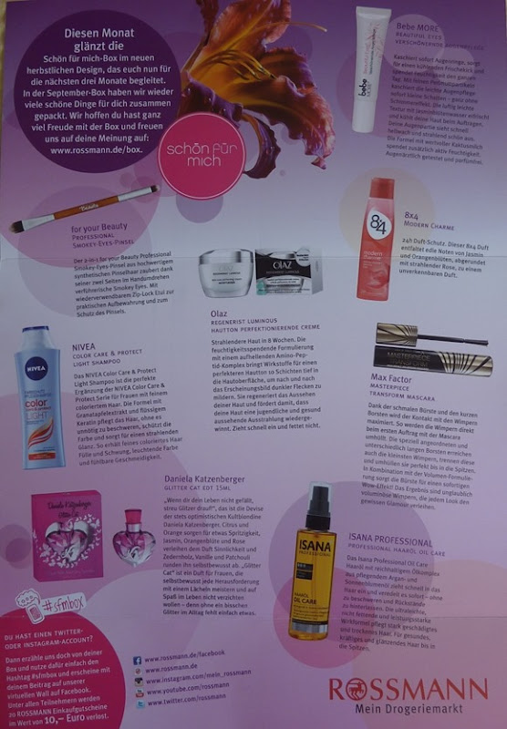 Rossmann schön für mich Box September 2014d Rossmann schön für mich Box September 2014d