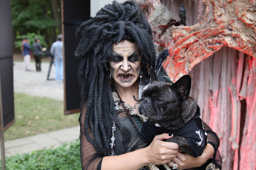 This isn't a REAL Voodoo Woman, it's Kristin St. Clair!  She's one of the amazing crafters who works on Martha's TV show.  It's only a costume, just scarier than ours!