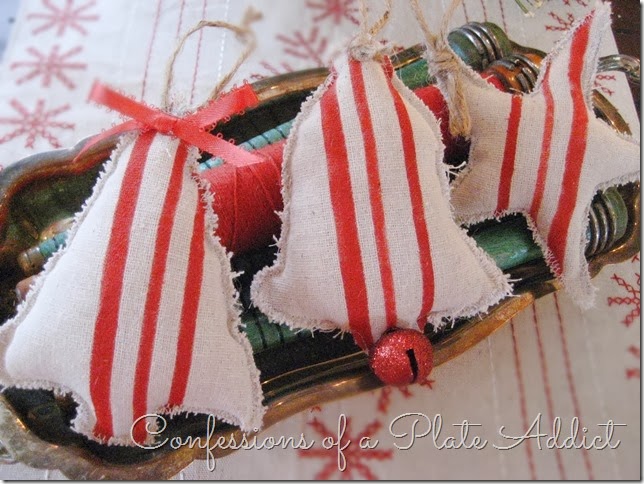 CONFESSIONS OF A PLATE ADDICT DIY Grain Sack Ornaments CONFESSIONS OF A PLATE ADDICT DIY Grain Sack Ornaments