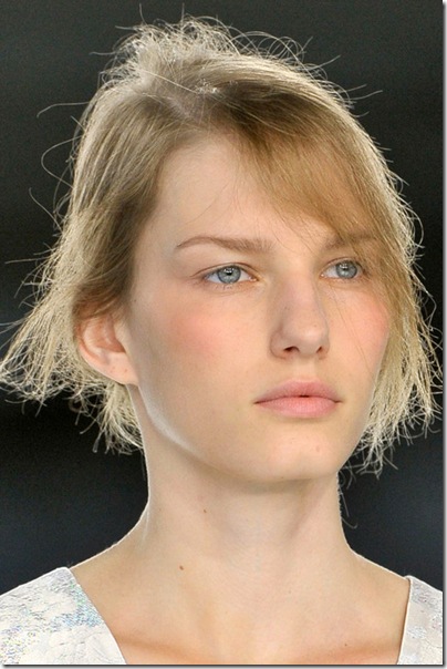 Rosy apricot cheeks at Christopher Kane 