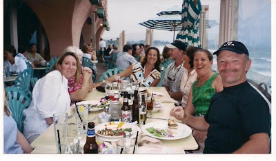 Having lunch with skateboard great Russ Howell (right) Across is Laura Thornhill with Barbara Logan behind her and across next to Russ is Robin Logan, Kim Cespedes, Brian Logan & Virginia Chipps.