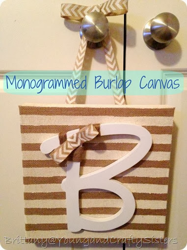 Monogrammed Burlap Canvas Monogrammed Burlap Canvas
