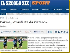 secolo xix massucci trasferta da vietare