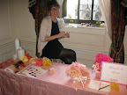 Corrine from Handle & Sprout was making her beautiful fabric flowers...a great gift for flower girls or your bridesmaids.