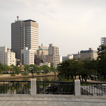 bridge at the peace park in Hiroshima, Japan 