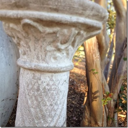 CEMENT PILLAR-old birdbath pedi