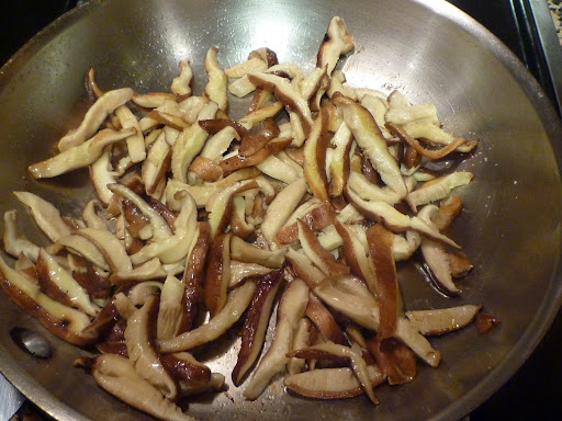 Saute the shiitakes until tender