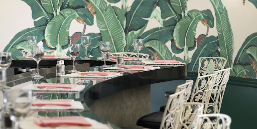 The Beverly Hills Hotel has had banana-leaf wallpaper for several decades.
