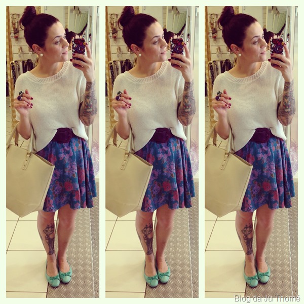 look saia floral estampada e tricot branco (1) look saia floral estampada e tricot branco (1)