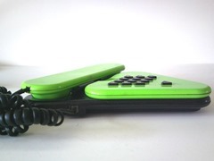 Low profile lime green and blck telephone