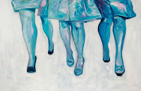 Three Lady Legs (Six Total); Oil on Canvas. 49x36. Sold.