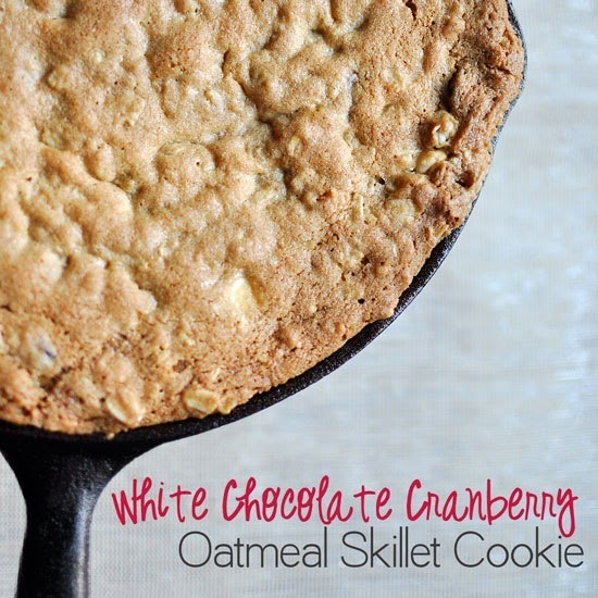 White Chocolate Cranberry Oatmeal Skillet Cookie #QuakerUp White Chocolate Cranberry Oatmeal Skillet Cookie #QuakerUp