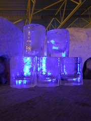 Helsinki, Finland - my artsy picture of stacked ice shotglasses at the Ice Bar