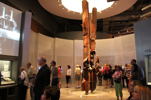 A centerpiece of the Bush library was this twisted steel remnant of the World Trade Center from 9-11