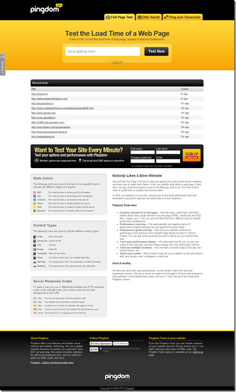 Test Your Website's Speed - Pingdom Tools