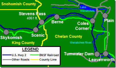 Map of Stevens Pass