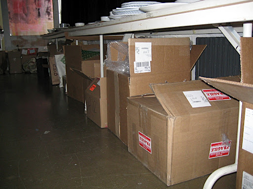 On registry stories we usually have enough boxes to build a fort if we wanted to. Here they are all tucked under the tables.