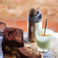 Cocoa pound cake with swirls of lemon custard
