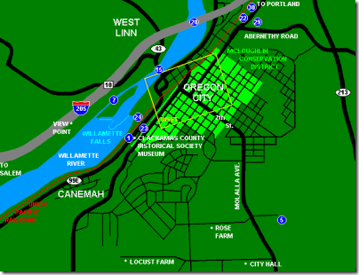 Map of Oregon City, Oregon