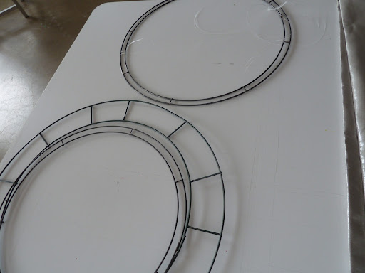 These are the wreath forms we used to hang our garlands on.