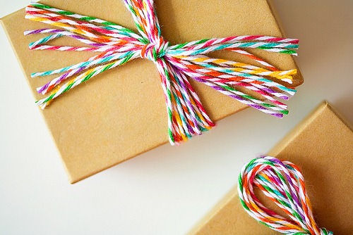 rainbow bakers twine gift wrap by the twinery