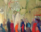 Les passagers, huile sur toile, 12 X 24 po., 2003