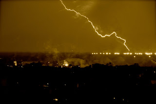 Trying to capture the fireworks at Disney's Epcot from the balcony of the presidential lounge at the hotel. There was a storm happening at the same time!