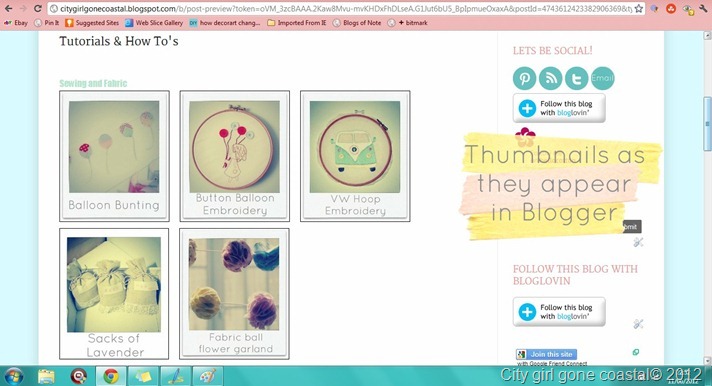 thumbnail images in blogger page