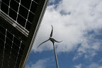Our Sanyo bifacial solar modules and Skystream wind turbine